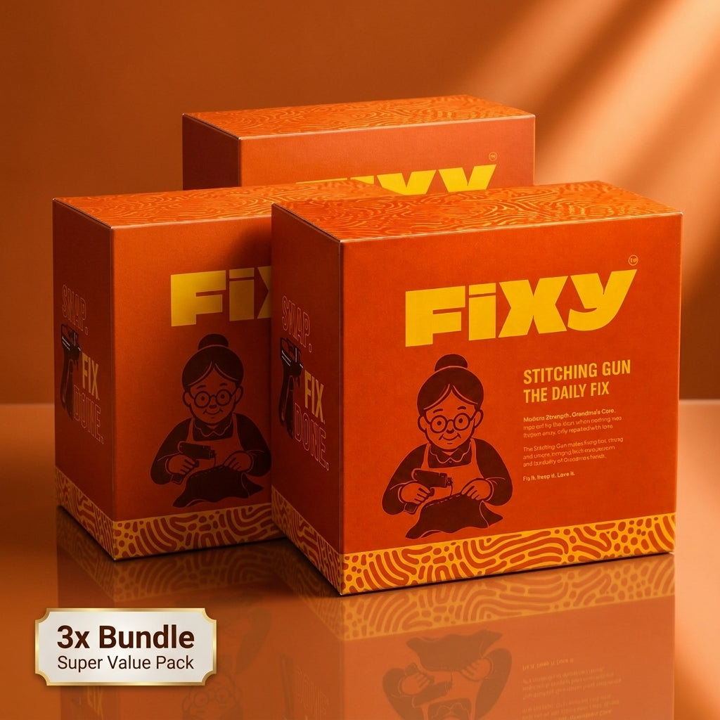 FIXY 3-Pack Bundle — three Fixy stitching gun kits, 12,000 stitches total